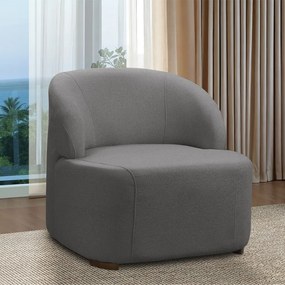 Poltrona Decorativa Orgânica para Sala Diully Bouclê E03 - D'Rossi - Cinza escuro