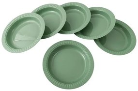 Kit 6 Pratos de Plastico Verde Oliva