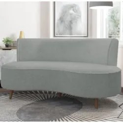 Sofá 2 Lugares para Sala Living 135cm Pés Palito Korah Z08 Boucle Cinz