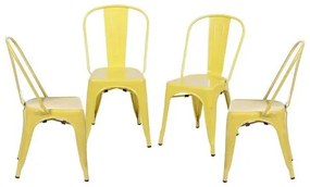 Kit com  4 Cadeiras Iron Amarela - 64610 Sun House
