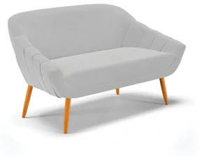 Namoradeira 02 Lugares Giovana Suede Pés Palito Castanho - D'Rossi - Cinza