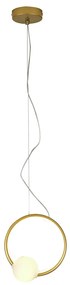 Pendente Allenza Ø20Cm Aro Vertical Led 6W 3000K Bivolt Alumínio Doura...