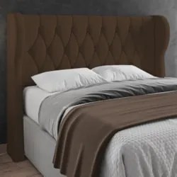 Cabeceira Casal King Cama Box 195cm Malva Z04 Boucle Marrom - Mpozenat