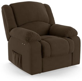 Poltrona do Papai Reclinável Melim Power Touch Veludo FH1 - D'Rossi - Marrom