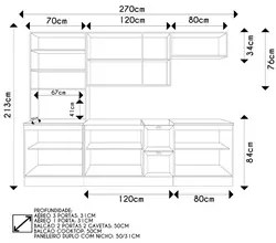 Armário de Cozinha Modulado 5 Peças Sem Tampo CJ2 Duna P09 Branco - Mp