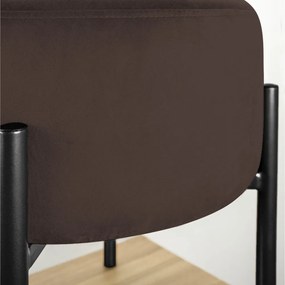 Puff Iron Suede Base Preto Palito D'Rossi - Marrom