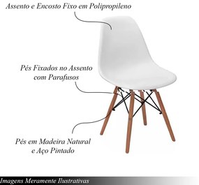 Cadeira Eiffel Charles Eames de Plástico Reciclável Branca com Base de Madeira DSW L15 - Gran Belo