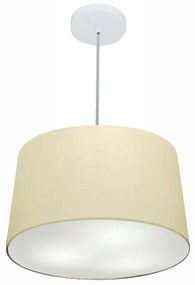 Lustre Pendente Cone Md-4247 Cúpula em Tecido 30/45x40cm Algodão Crú - Bivolt