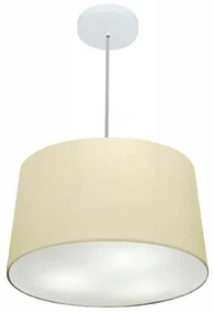 Lustre Pendente Cone Md-4247 Cúpula em Tecido 30/45x40cm Algodão Crú - Bivolt