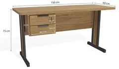 Mesa Diretor para Escritório 150cm Versátil K01 Itapuã - Mpozenato