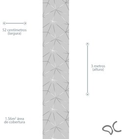 Papel de Parede Zara Silver 0.52m x 3.00m