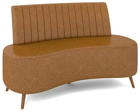 Sofá 2 Lugares Living 135cm Pé Palito Maraú Sintético PU Nozes K01 - D'Rossi