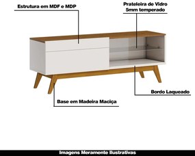 Rack Bancada 1 Gaveta 146cm Amy Off White/Freijó G29 - Gran Belo