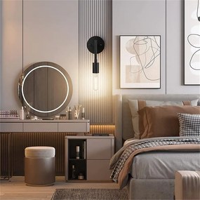 Arandela Luzes de parede madeira nordic quarto lâmpada cabeceira preto criativo moderno e27 lâmpadas parede suspensão led iluminação casa arandela decoração do quarto - 13