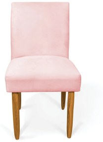 Cadeira de Jantar Carol Suede Pés Palito Castanho - D'Rossi - Rosa Bebê