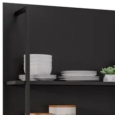 Prateleira Industrial Cozinha Dupla com Painel Flora M24 Preto - Mpoze