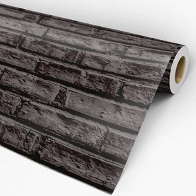 Papel de parede adesivo tijolo cinza escuro