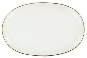 Travessa Rasa Oval 28Cm Porcelana Schmidt - Dec. Filetado Ouro Itamaraty 0010