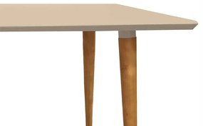 Mesa de Jantar Retangular Antonella 160x90 cm Off White Pés Retrô Castanho - D'Rossi