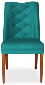 Kit 8 Cadeiras de Jantar Micheli Suede Azul Tiffany