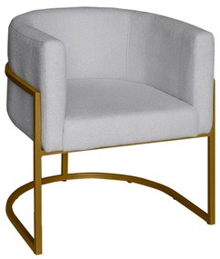 Poltrona Base Industrial Dourado Sala de Estar Lety Veludo S05 - D'Rossi - Prata