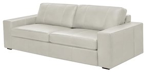 Sofá Decorativo Agatha 2 Lugares Sala de estar 205cm Pés em Madeira Couro Off White G88 - Gran Belo