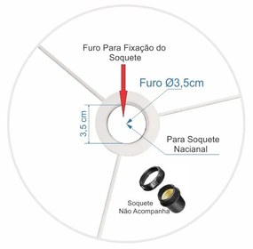 Cúpula Abajur Cilíndrica Cp-7011 Ø30x21cm Linho Bege