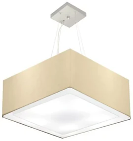 Lustre Pendente Quadrado Bege MJ-4127 Para Mesa de Jantar e Estar