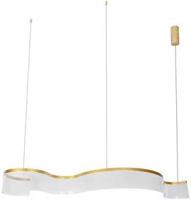 Pendente Led Metal Acrilico Dourado 37w 3000k Atenas