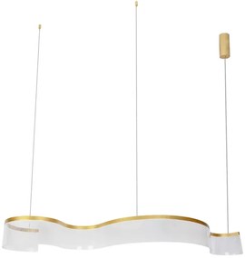 Pendente Led Metal Acrilico Dourado 37w 3000k Atenas