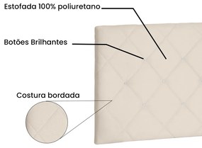 Cabeceira Painel Tânia Para Cama Box Casal 140 cm Suede Bege - D'Rossi