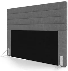 Cabeceira Cama Box Casal 140cm Rubi W01 Linho Cinza Escuro - Mpozenato