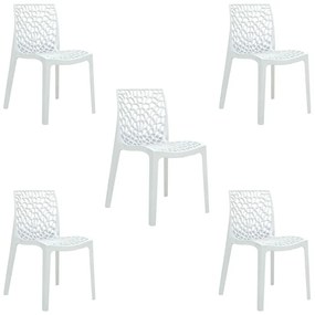 Kit 5 Cadeiras Decorativas Sala e Cozinha Cruzzer (PP) Branca G56 - Gran Belo