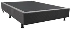 Base Box para Cama Casal 138x188cm Liz S05 Suede Bordado Cinza - Mpoze