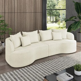 Sofá 4 Lugares Orgânico Living 250cm Mersa Bouclê K01 - D'Rossi - Bege