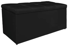 Calçadeira Estofada Manchester 90 cm Solteiro Suede Preto - ADJ Decor