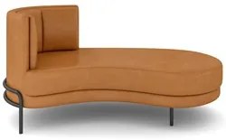 Chaise Longue Divã 164cm Braço Esquerdo Logus D06 Sintético Caramelo -