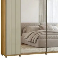 Guarda Roupa Casal 278cm 2 Portas 8 Espelhos Mya Opala/Cumaru Z10 - Mp