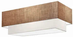 Plafon Para Sala de Estar Retangular SE-3044 Cúpula Cor Palha Branco