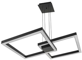 Pendente Led Aluminio 67,2W 3000K Fit Square - PRETO