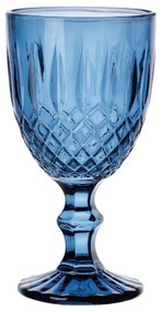 Jogo 6 Taças Vidro Para Água Greek Azul Escuro 345ml 28783 Wolff
