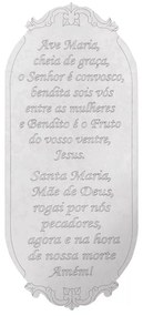 Placa Decorativa Oração Ave Maria MDF 30x13 cm Branco - D'Rossi