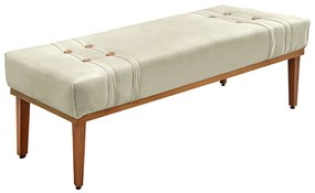 Recamier Decorativo 195cm Kors Veludo Pés de Madeira Bege G63 - Gran Belo