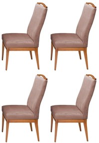 Conjunto 4 Cadeiras Decorativa Lara  Veludo Crepe