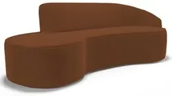 Sofá Living 3 Lugares 230cm Braço Direito Mozart D06 Veludo Telha - M