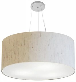 Lustre Pendente Cilíndrico Vivare Md-4135 Cúpula em Tecido 70x30cm - Bivolt