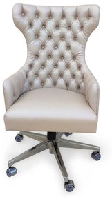 Cadeira Giratória Bergere Ajuste de Altura e Relax Design Clássico