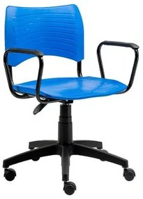 Cadeira de Escritório Giratória Fit em Polipropileno Azul Roal