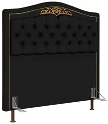 Cabeceira Cama Box Casal 140cm com Tachas Imperial J02 Sintético Preto