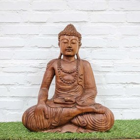 Escultura Buda em Madeira 50cm | Bali